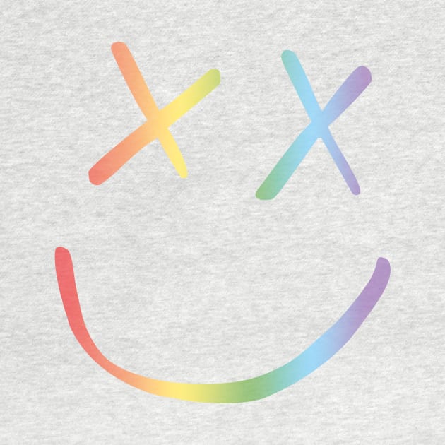 Rainbow Smiley Louis Tomlinson black background by lashton9173